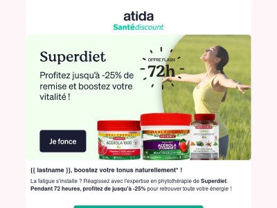 ⚡ Flash Superdiet : jusqu’à -25% pour votre vitalité ! 
