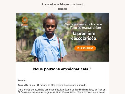 Pour validation BAT CFE - Email 2 : Savez-vous tout ce que risque cette petite fille ?