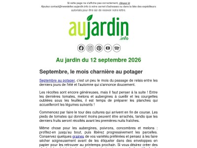 Au jardin du 12 septembre 2026