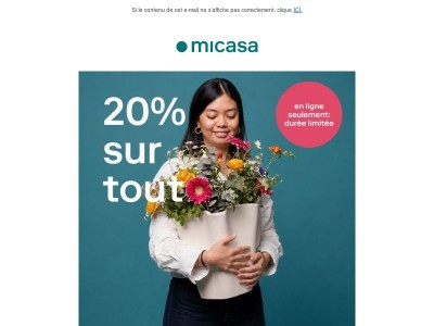 Envie de changement? 20% sur tout ✨