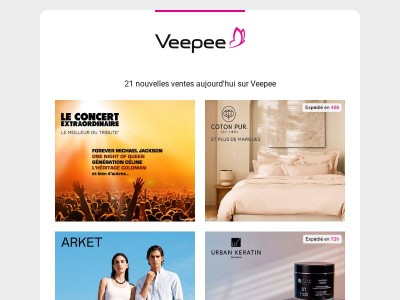 Aujourd'hui : Concerts Tribute en tournée, Coton Pur , Arket et 18 autres ventes sur Veepee