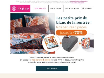 Jusqu'à -70% sur nos parures 3 pièces ❤️