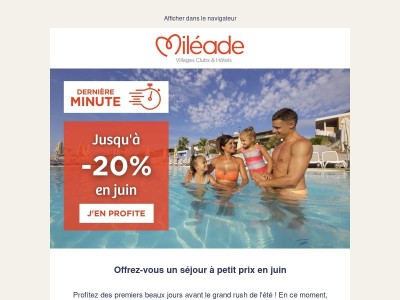 Jusqu'à -20% sur les séjours en juin 😎