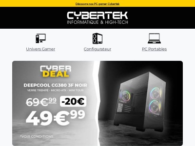 ⚡Cyber Deal : le boîtier Deepcool CG380 3F Noir à 49,99€*🔥