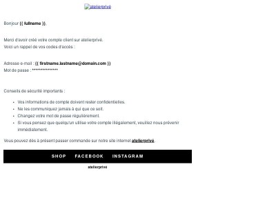 [atelierprivé] Bienvenue !