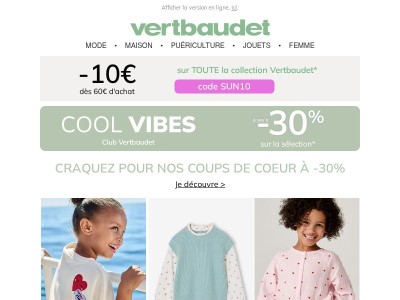 Cool ! -10€ pour équiper les kids !