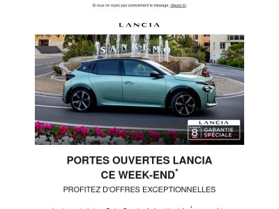 Portes Ouvertes Lancia ce week-end : offres exclusives