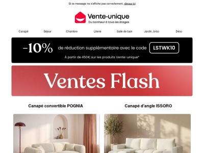 {{ lastname }}, découvrez les ventes flash de la semaine