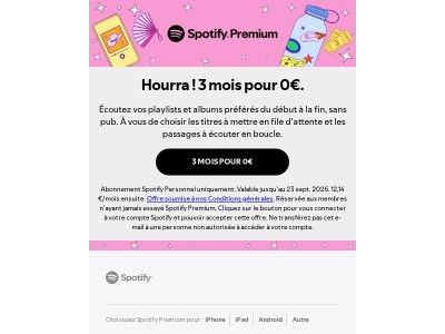Faites du bruit : 3 mois de Spotify Premium pour 0€ !