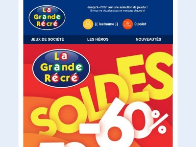 Les soldes continuent chez La Grande Récré