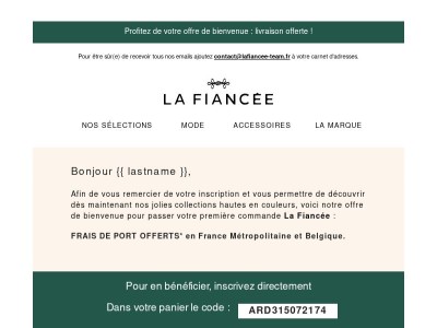 Frais de port offerts, rien que pour vous ❤️