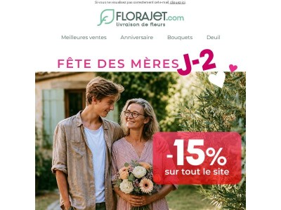 -15% sur tout le site pour offrir des fleurs !