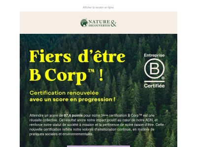 Fiers d'être B Corp !
