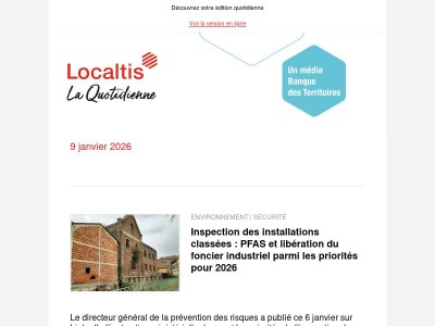 Actualités Localtis du lundi 12 janvier 2026