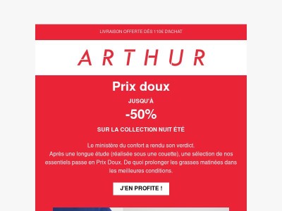 Les Prix Doux : jusqu'à -50 % sur la collection nuit d'été