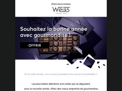 Souhaitez la bonne année avec du chocolat