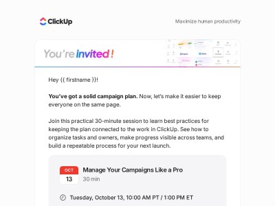 How to run campaigns in ClickUp