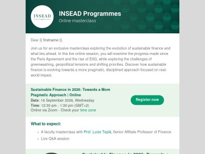Navigate the future of sustainable finance: join our online masterclass