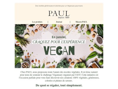 En janvier, c’est végétal chez PAUL !