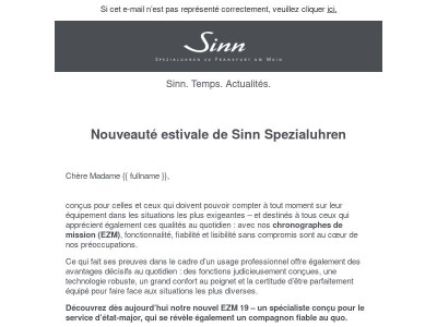 Nouveauté estivale de Sinn Spezialuhren
