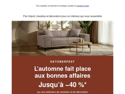 Oktoberfest : jusqu’à −40 % sur vos envies déco