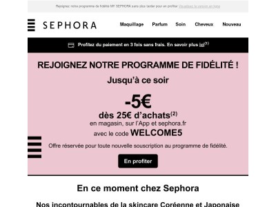 Dernier jour ⌛ -5€ dès 25€ d'achats