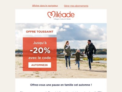Offre de Toussaint : jusqu'à -20% 🍁