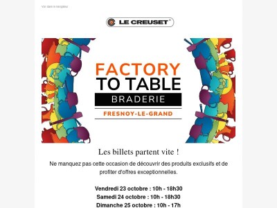 DERNIÈRE CHANCE de réserver vos billets Braderie de Fresnoy