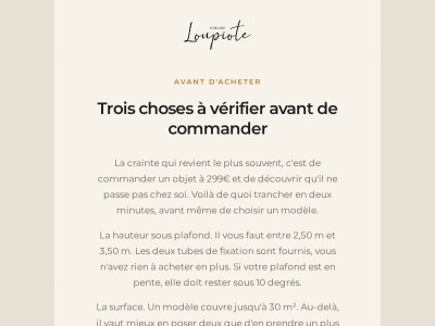 Trois choses à vérifier avant de commander