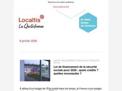 Actualités Localtis du mercredi 7 janvier 2026