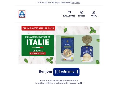 L’Italie est de retour chez ALDI