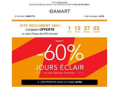 ⏰ Vite ! Offre exclusive pendant 48h {{ lastname }}