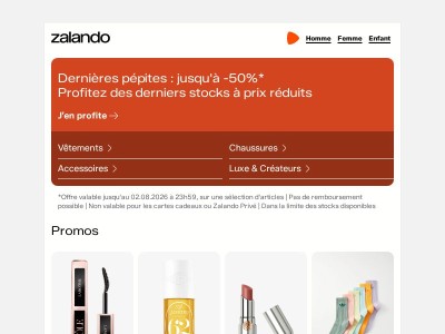  Dernières pépites : jusqu'à -50%*