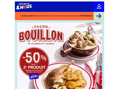 Façon bouillon : le 2ème à -50% 🍲
