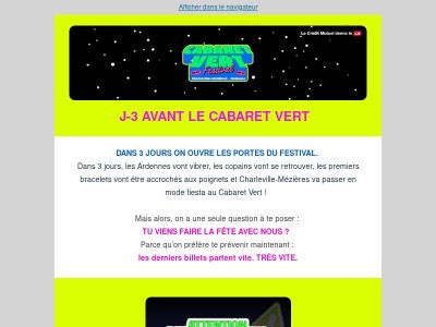 J-3 : LE CABARET VERT T’ATTEND 🥳