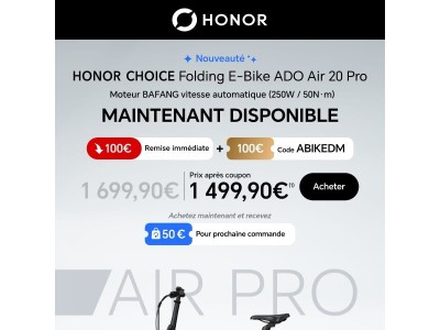 💫HONOR CHOICE E-Bike Air 20 Pro maintenant disponible !