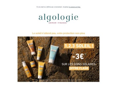 🎁 -3€ sur les solaires Soleil Marin Protect