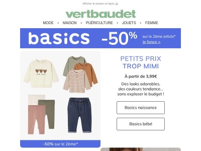 👕👖 Le 2ème BASICS à moitié prix, c’est le moment de faire le plein !