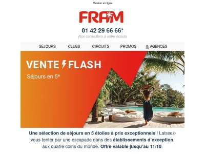 ⚡ VENTE FLASH : séjours en 5 étoiles à prix exceptionnels !