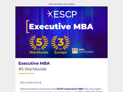 #5 Worldwide Executive MBA | 2026 Financial Times Ranking