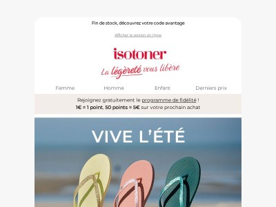 Dernier jour : -30% sur la 2ème paire de chaussures d’été 🩴