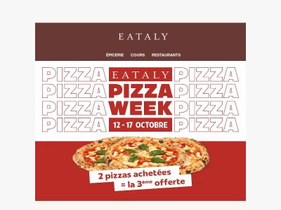 Pizza Week : la 3ème pizza offerte 🍕