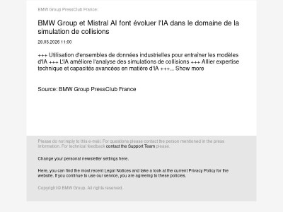  BMW Group et Mistral AI font évoluer l'IA dans le domaine de la... (BMW Group PressClub France)