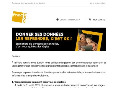 Mise à jour de notre Politique de protection des données personnelles