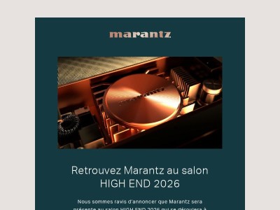 Retrouvez Marantz au salon HIGH END 2026