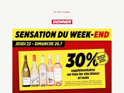🌸30% supplémentaires sur tous les vins blancs et rosés