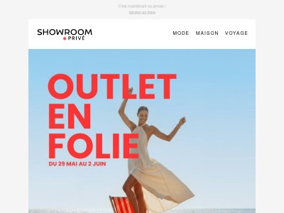 Vite, livraison OFFERTE* sur tout l'OUTLET jusqu'à -90 % ! 🔥
