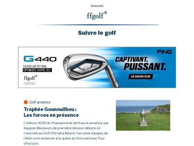 Votre rendez-vous ffgolf (27/05/26)