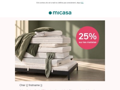 ⚡ Ce soir: 25% sur tous les matelas
