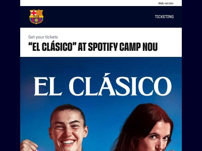 The Women's El Clásico at Spotify Camp Nou! 25% off + 3 tickets